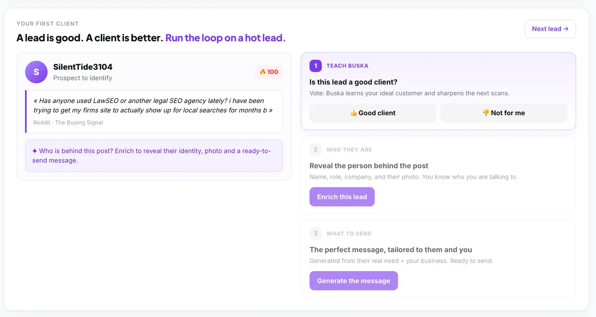 New in Buska: lead enrichment and a pipeline to work your leads