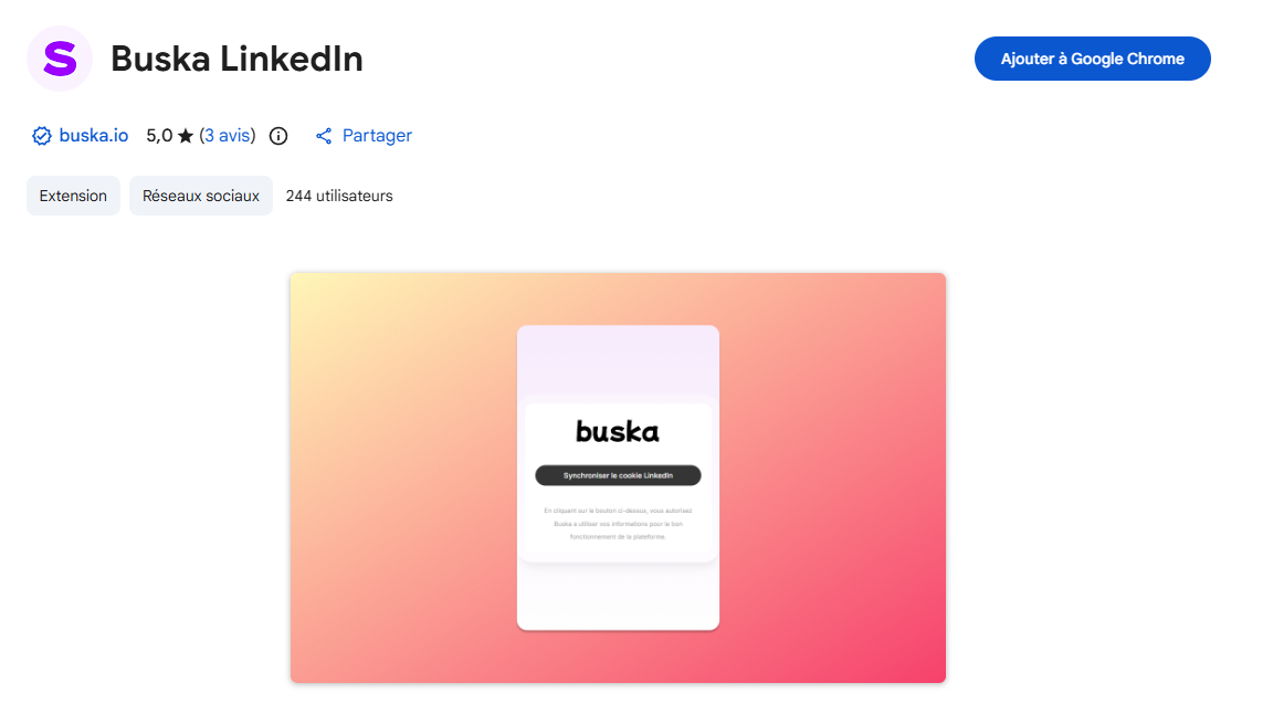 Buska Chrome extension showing lead monitoring on LinkedIn