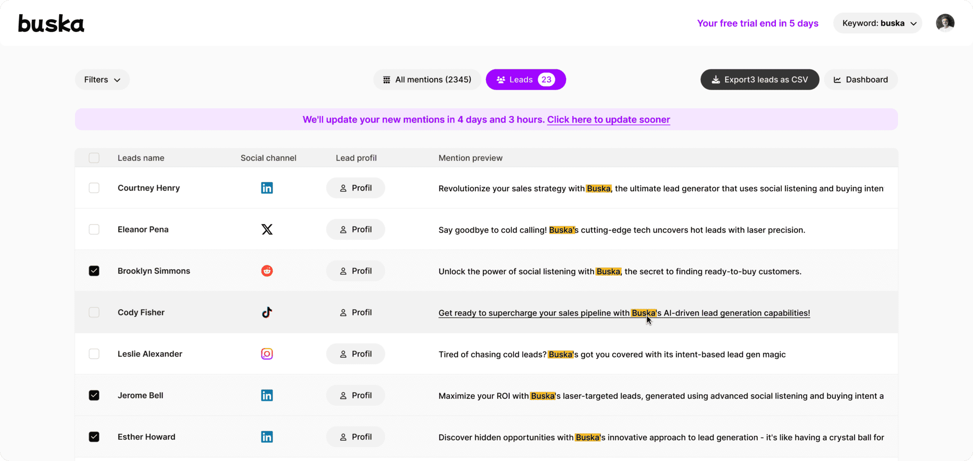 Generación de clientes potenciales mediante buska.io